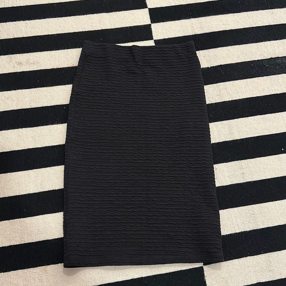TOPSHOP black cotton pencil skirt